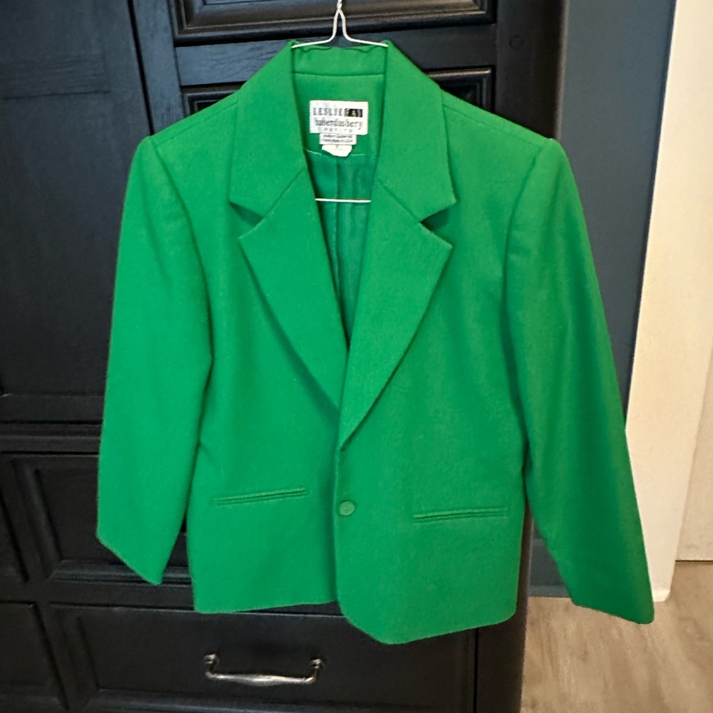 Leslie Fay Bright Green Blazer Jacket